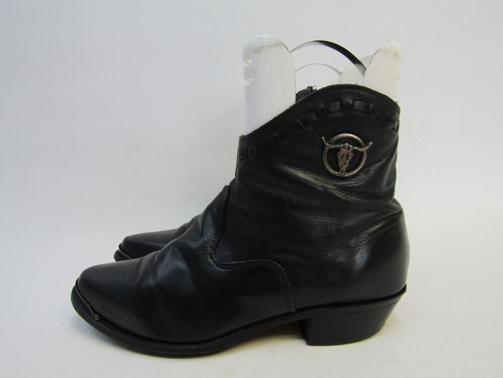 CAPEZIO Womens Size 6.5 M Black Leather Zip Cowboy Western Ankle Boots